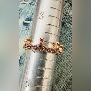Rose Gold RETIRED PANDORA Crown Ring with Gem Accents 48